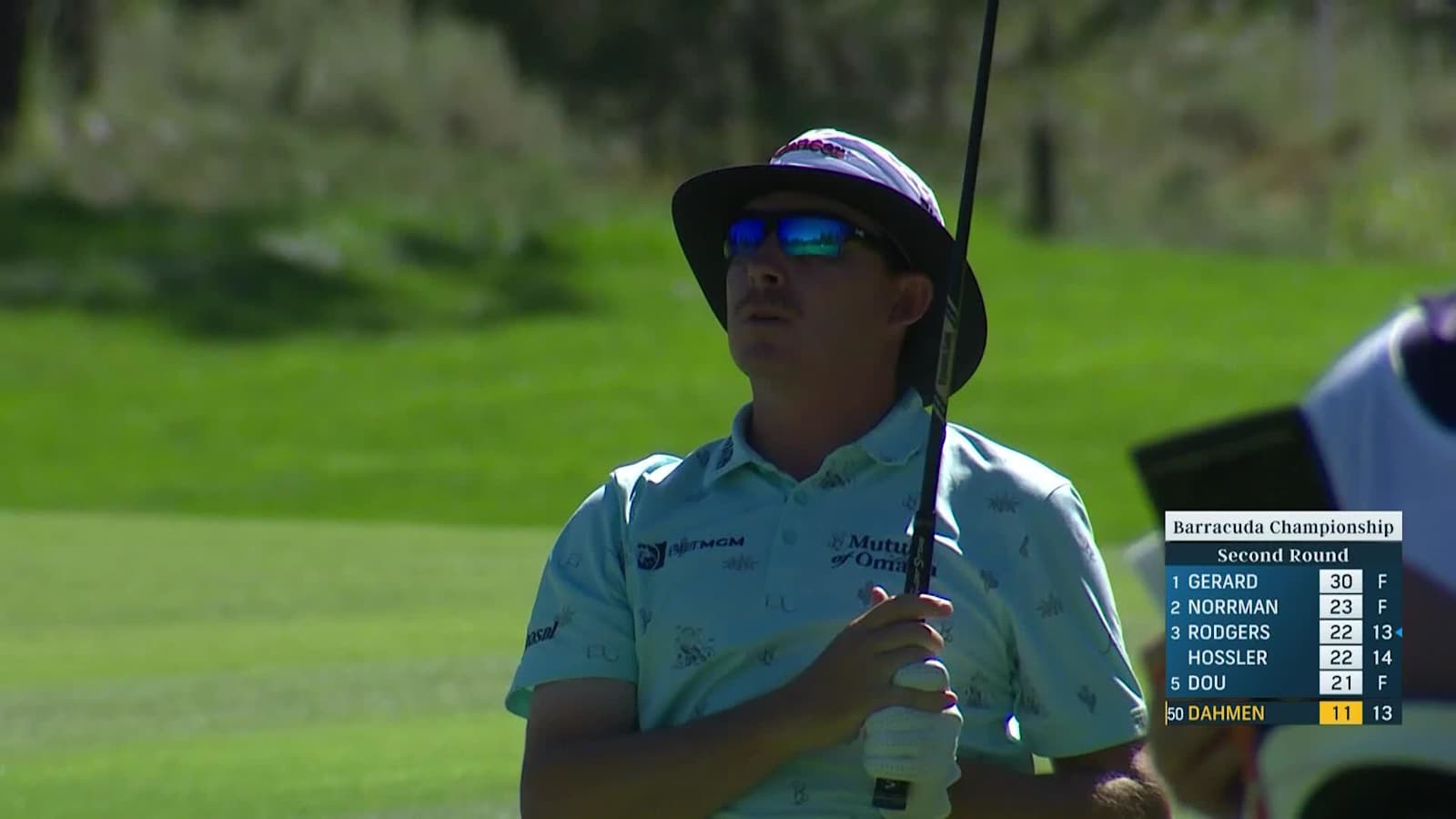 Joel Dahmen drains birdie putt from off the green at Barracuda