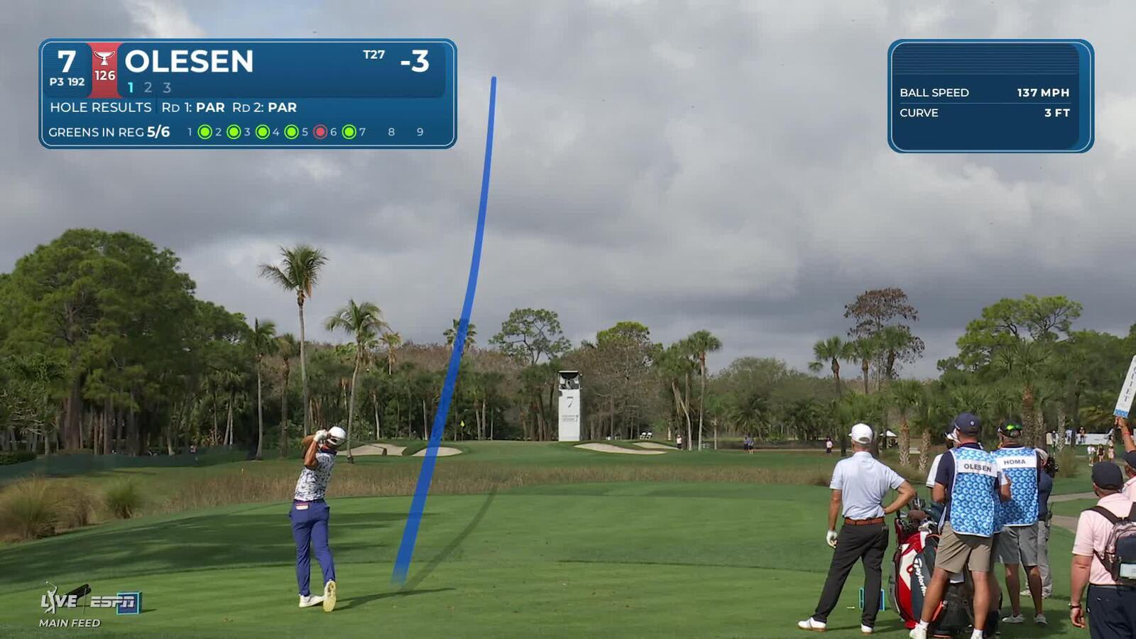 Thorbjørn Olesen hits 192-yard tee shot to 5 feet, sets up birdie on No. 7 at Cognizant Classic