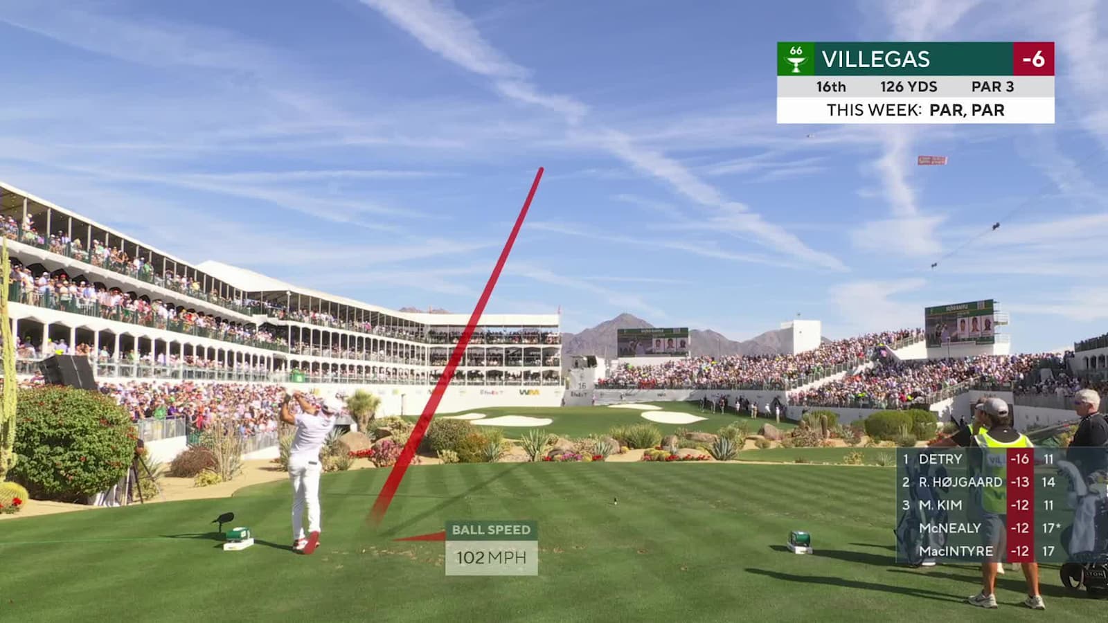 Camilo Villegas dials in tee shot and birdies at WM Phoenix Open