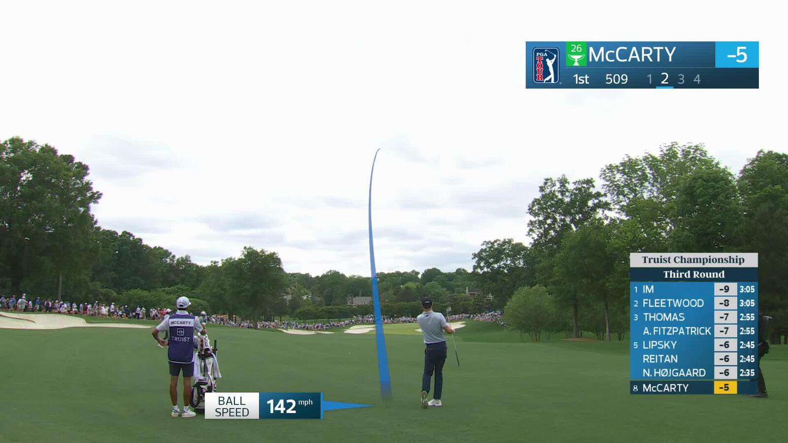 Matt McCarty's 211-yard approach sets up birdie on No. 1 at Truist Championship