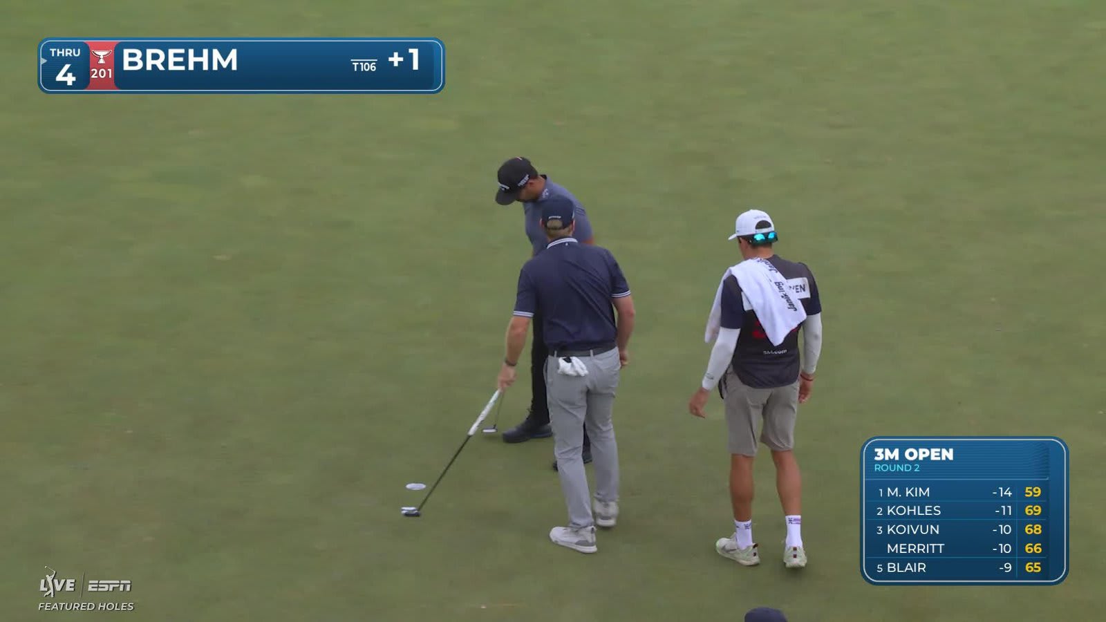 Ryan Brehm sinks 16-foot birdie putt on No. 13 at 3M Open
