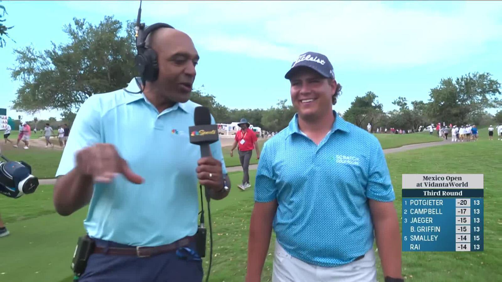 Aldrich Potgieter mic’d up during Round 3 of the Mexico Open