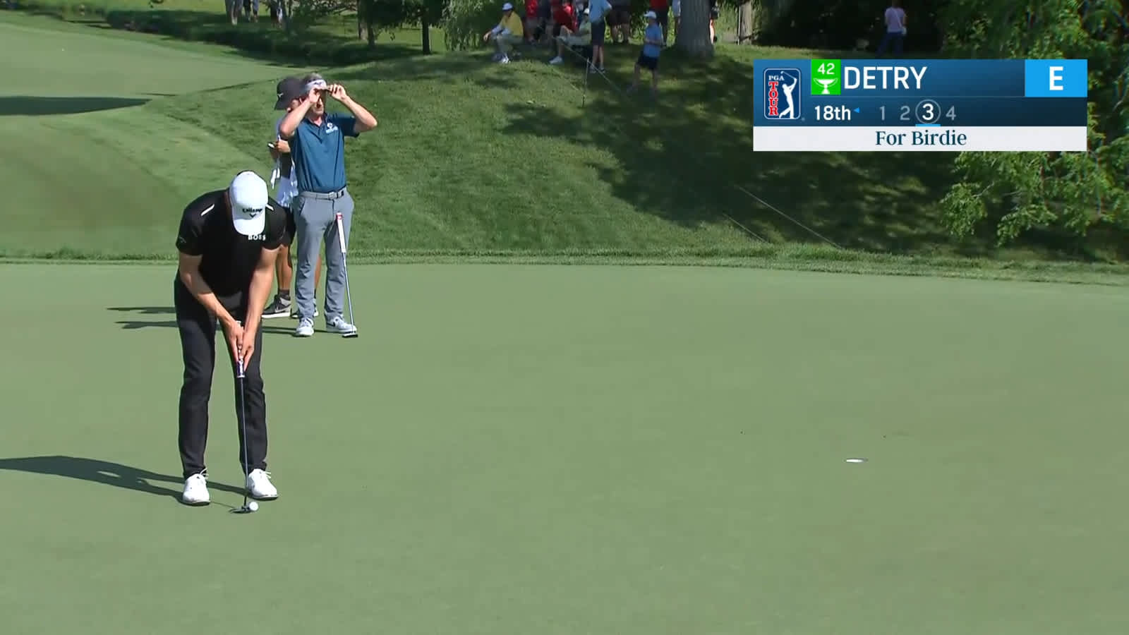 Thomas Detry holes putt for birdie at the Memorial
