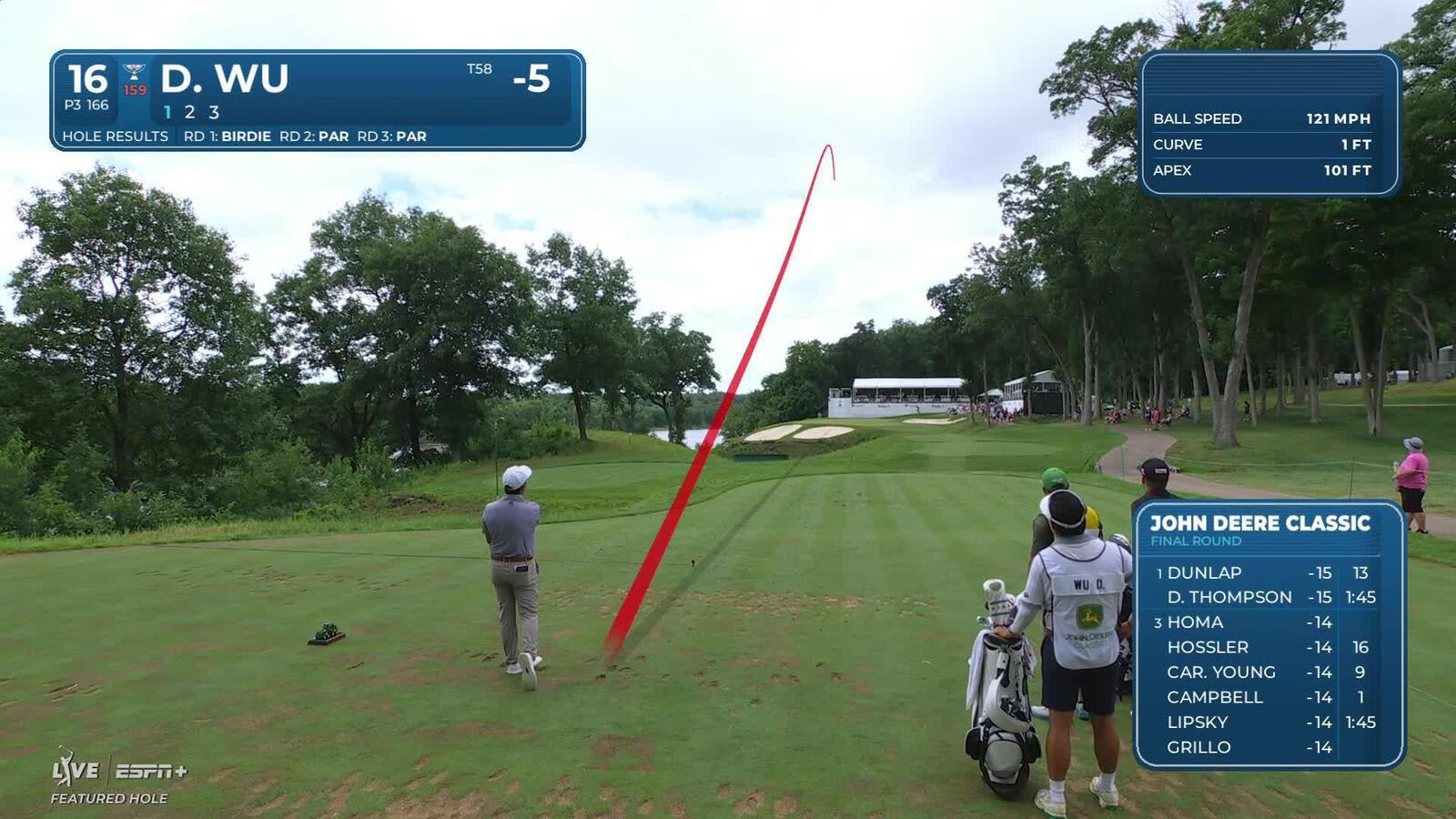 Dylan Wu sinks a 26-foot birdie putt at John Deere