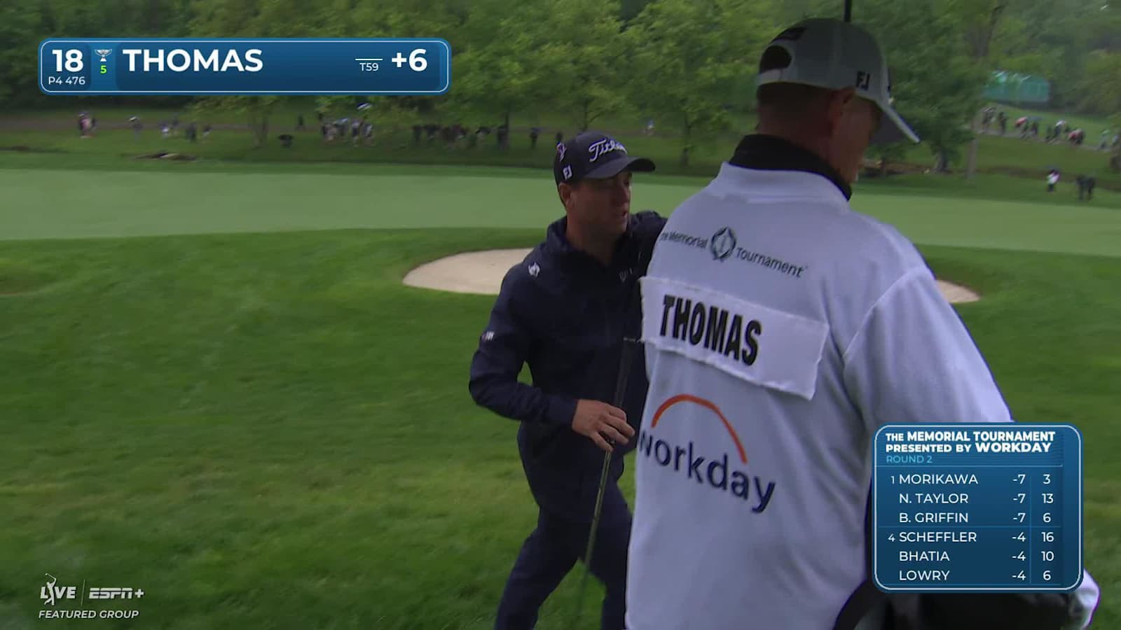 Justin Thomas closes with birdie in fight for cut line at the Memorial