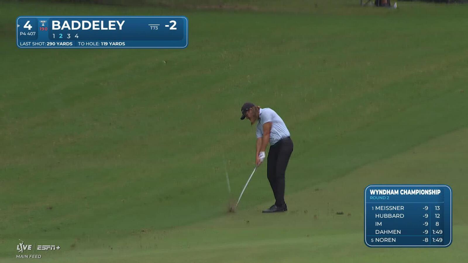Aaron Baddeley makes birdie on No. 4 at Wyndham