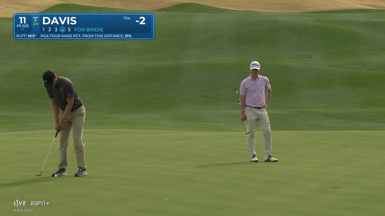 Cam Davis nails birdie putt at The American Express