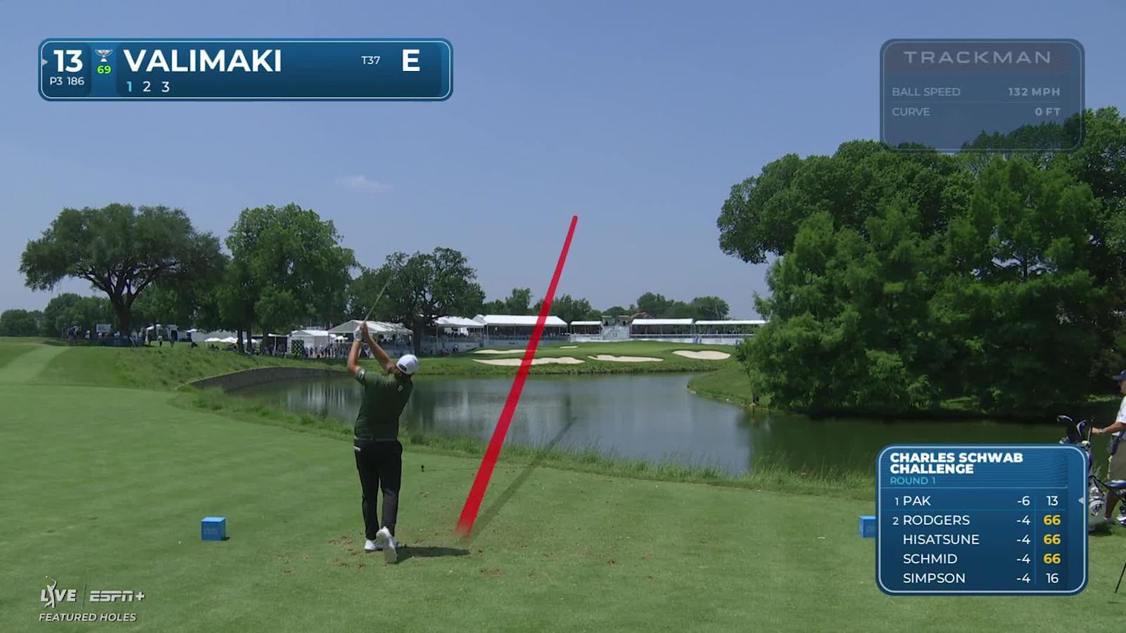 Sami Valimaki sinks a 21-foot birdie putt on No. 13 at Charles Schwab