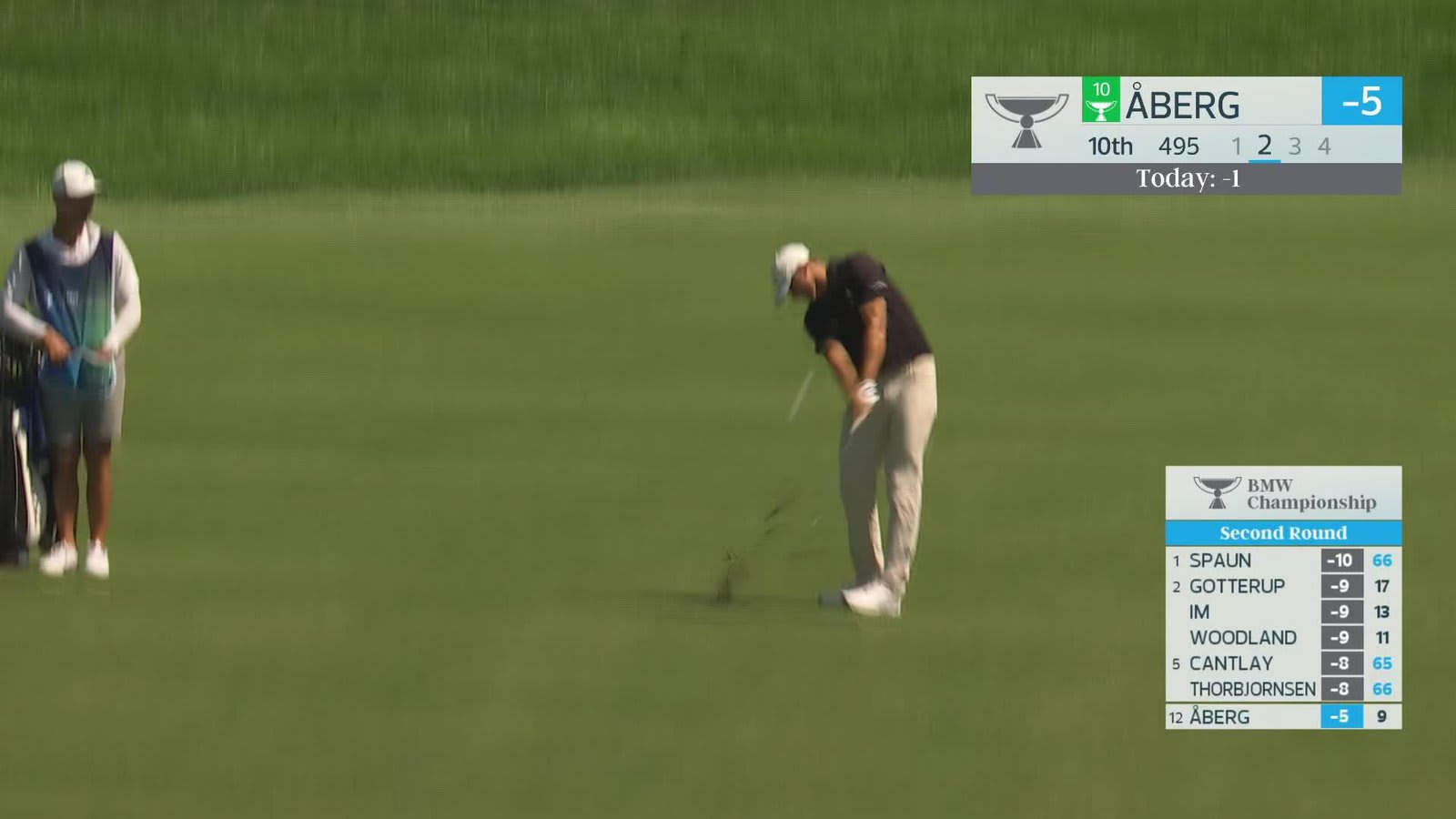 Ludvig Åberg makes birdie on No. 10 at BMW Championship