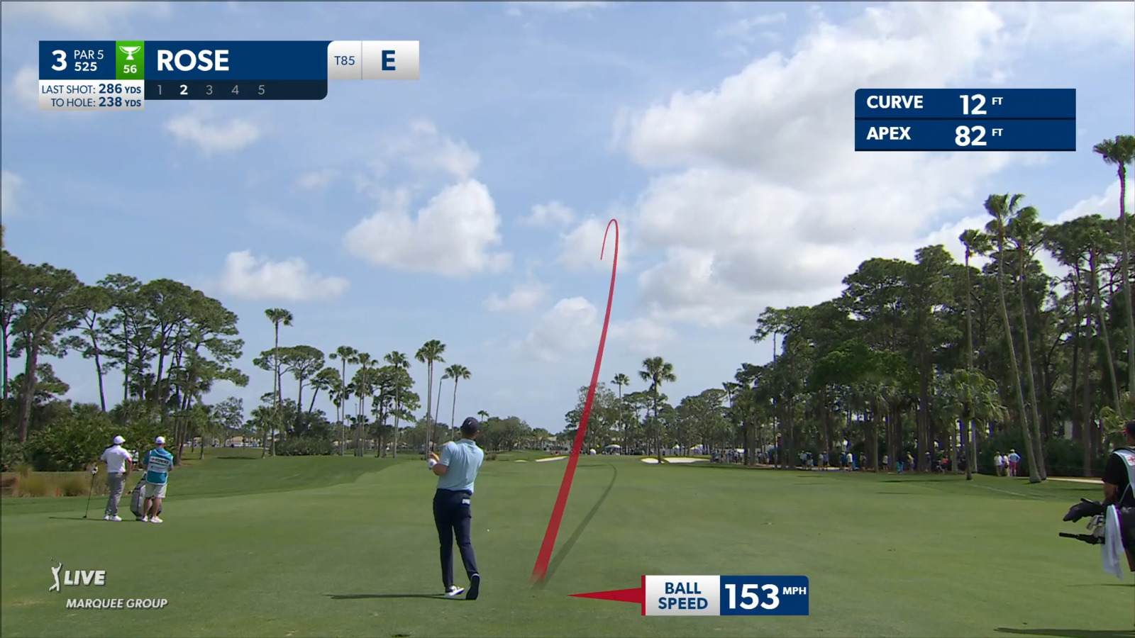 Justin Rose finds the green in two to set up birdie at Cognizant Classic