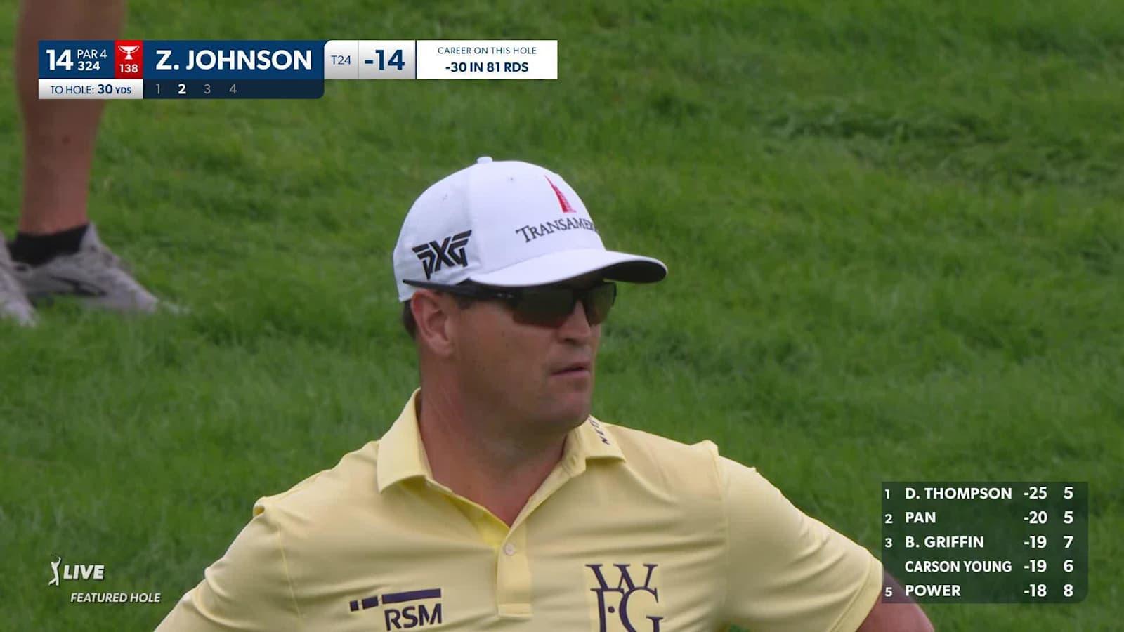 Zach Johnson makes back-to-back birdies on No. 14 at John Deere