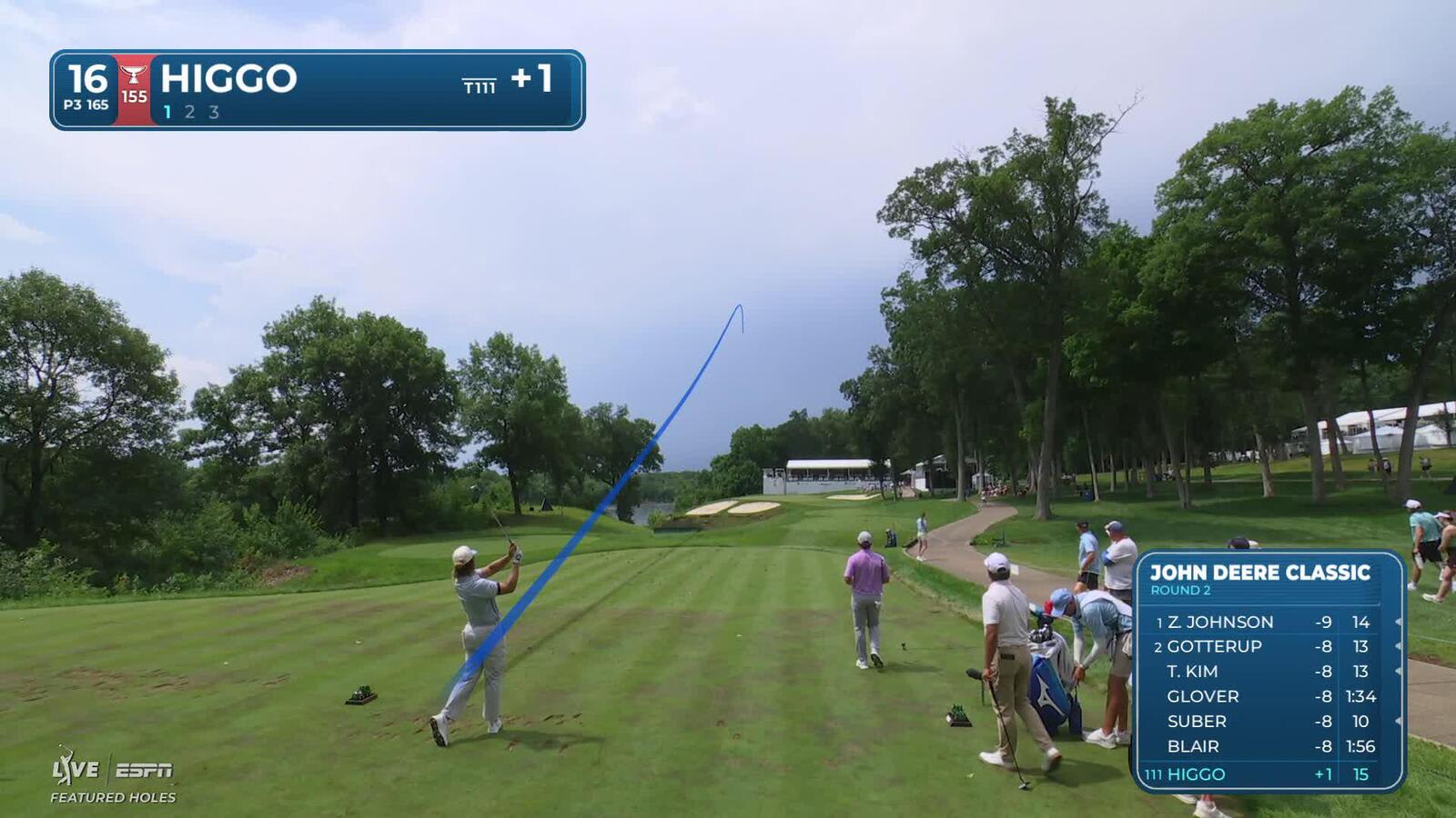 Garrick Higgo hits tee shot to 6 feet, sets up birdie on No. 16 at John Deere
