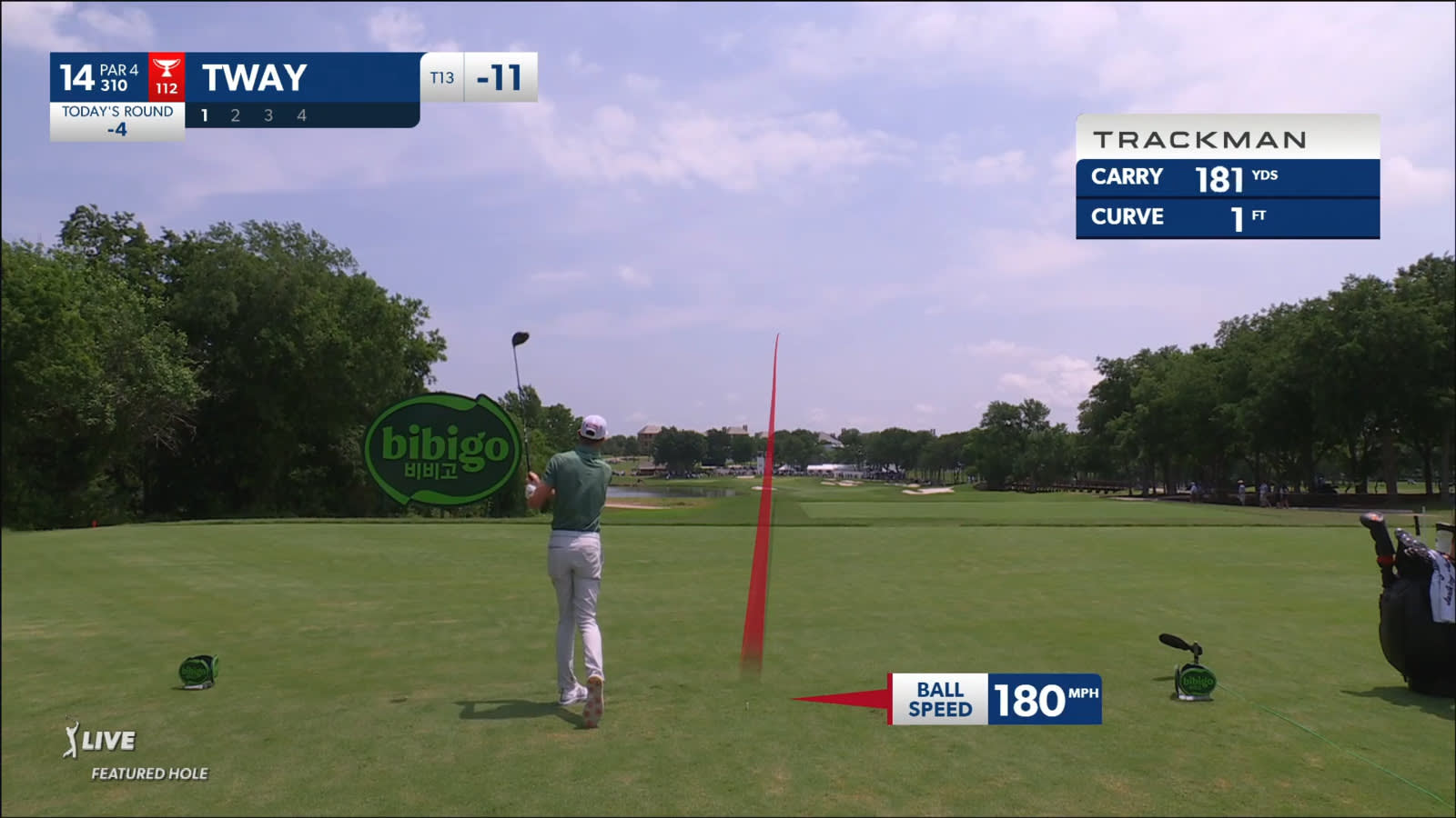 Kevin Tway drives the green to set up birdie at THE CJ CUP