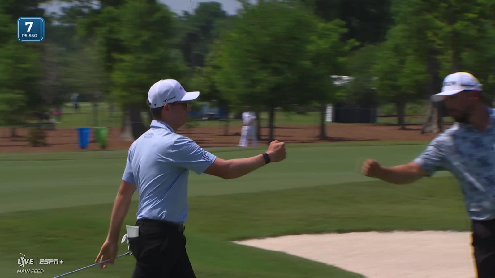 Team Ben Griffin/Andrew Novak makes birdie on No. 7 at Zurich Classic