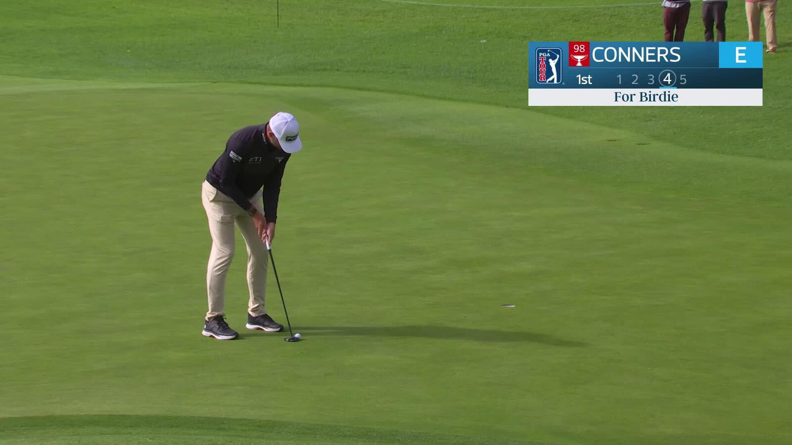 Corey Conners sinks 7-foot birdie putt on No. 1 at The Genesis