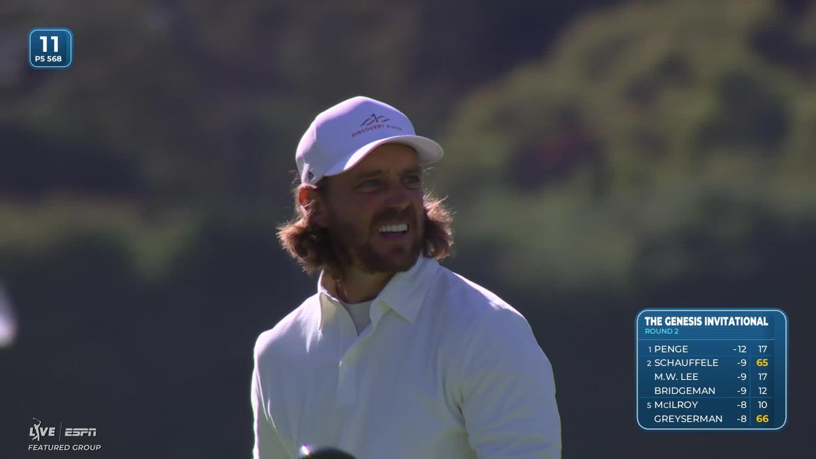 Tommy Fleetwood sinks 4-foot birdie putt on No. 11 at The Genesis