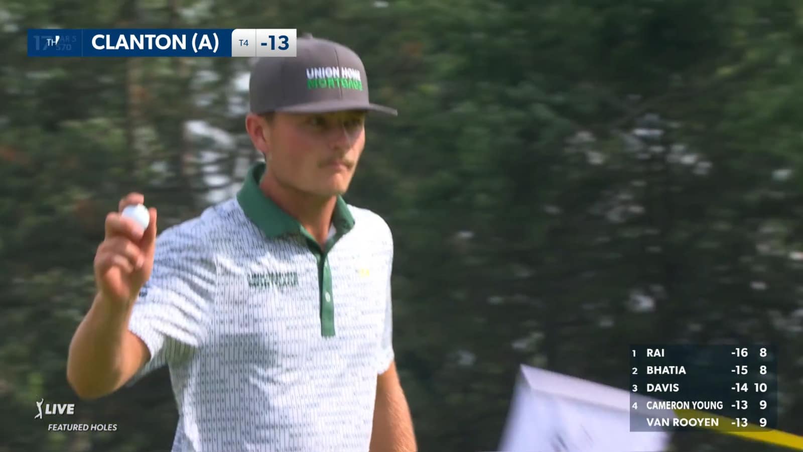Luke Clanton converts birdie on No. 17 at Rocket Mortgage