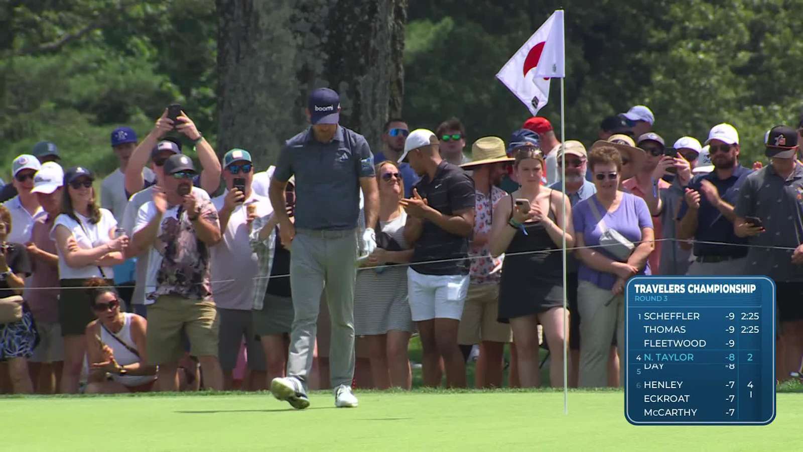 Nick Taylor makes birdie on No. 2 at Travelers