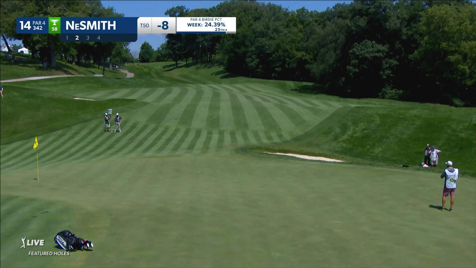 Matthew NeSmith escapes the bunker to set up birdie at John Deere