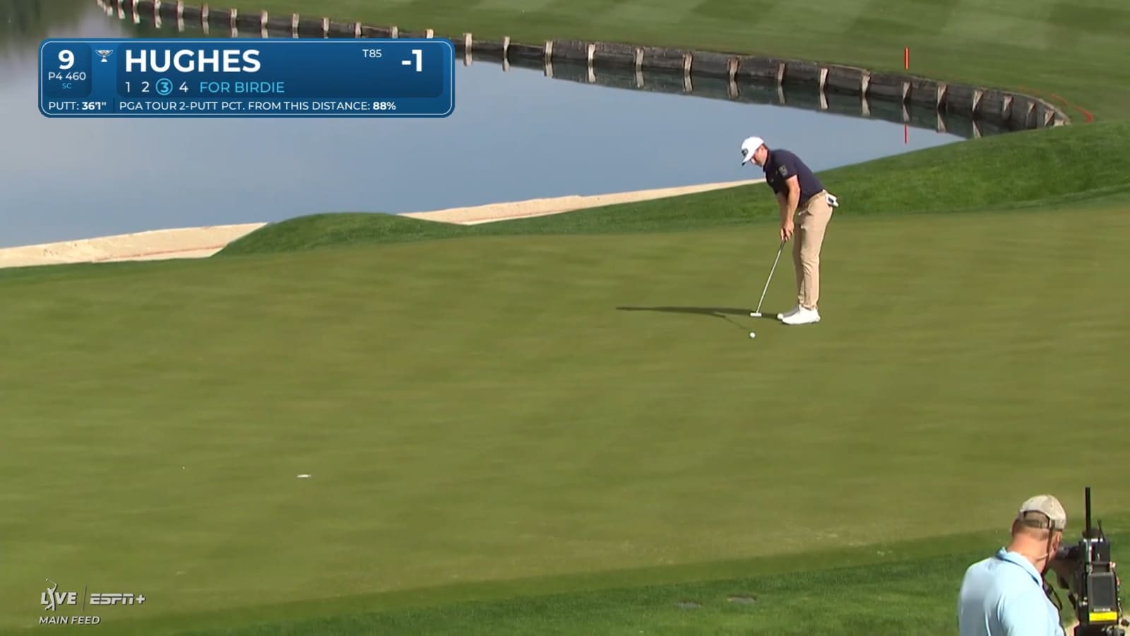 Mackenzie Hughes bends in unreal 36-foot birdie putt at The American Express