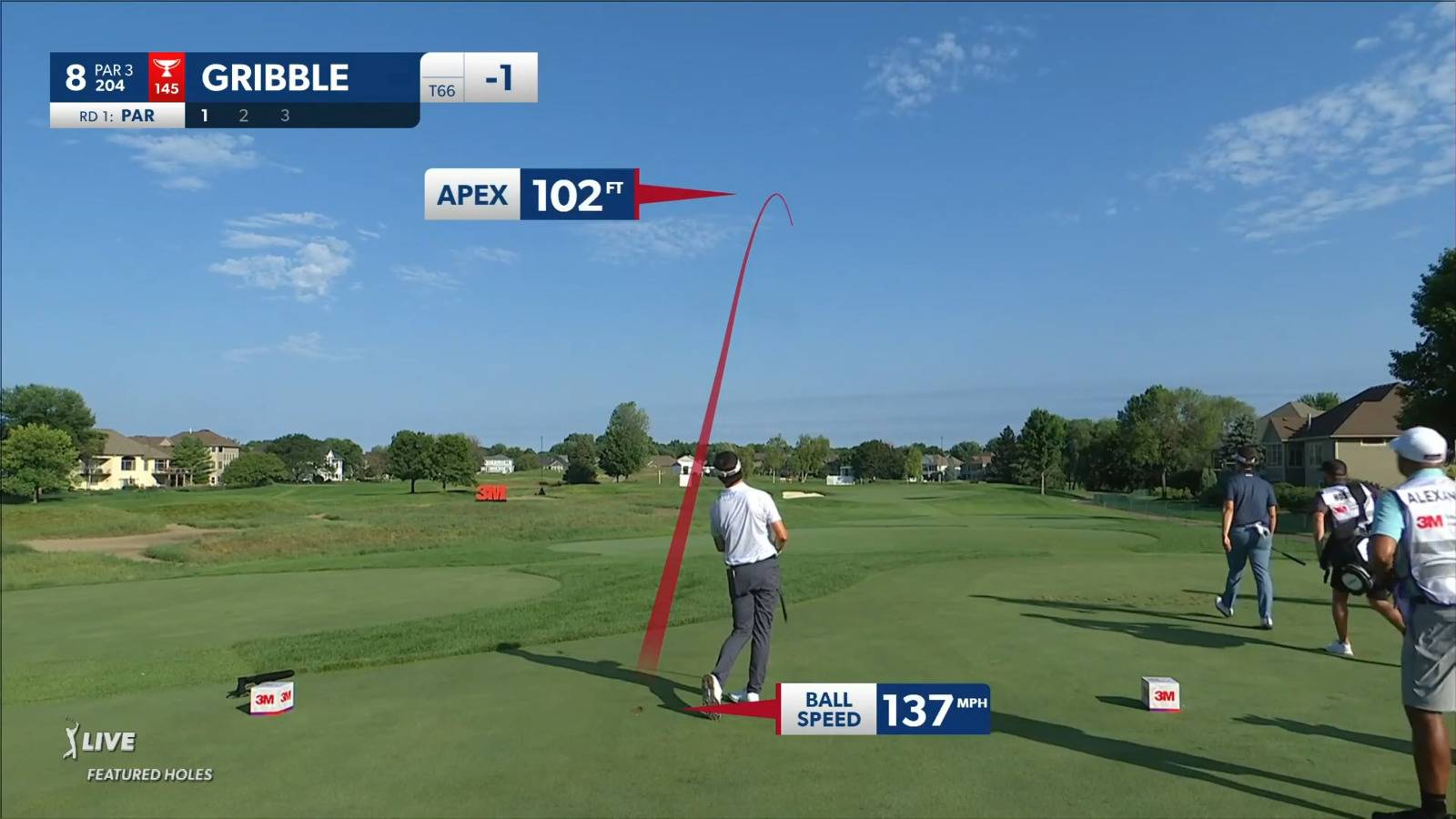 Cody Gribble's dialed-in tee shot at 3M Open
