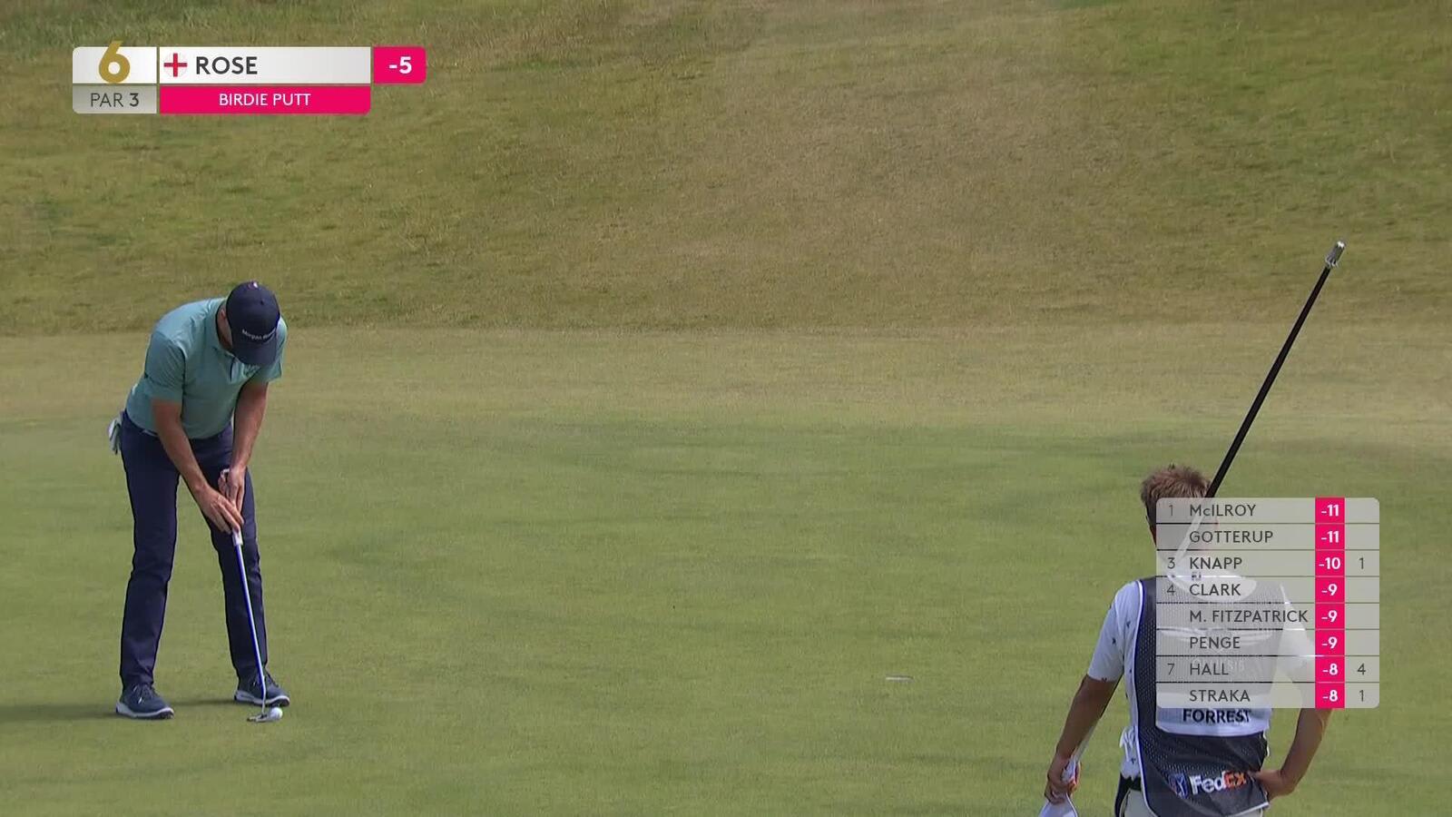 Justin Rose makes birdie on No. 6 at Genesis Scottish Open