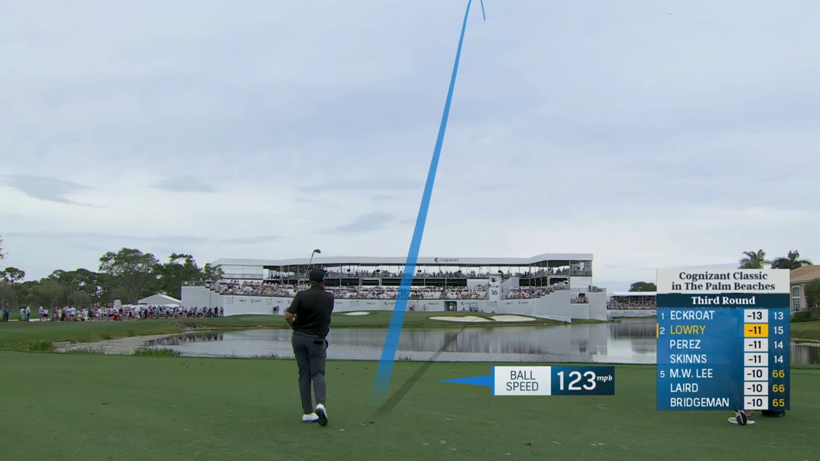 Shane Lowry floats it over the water to set up birdie at Cognizant Classic