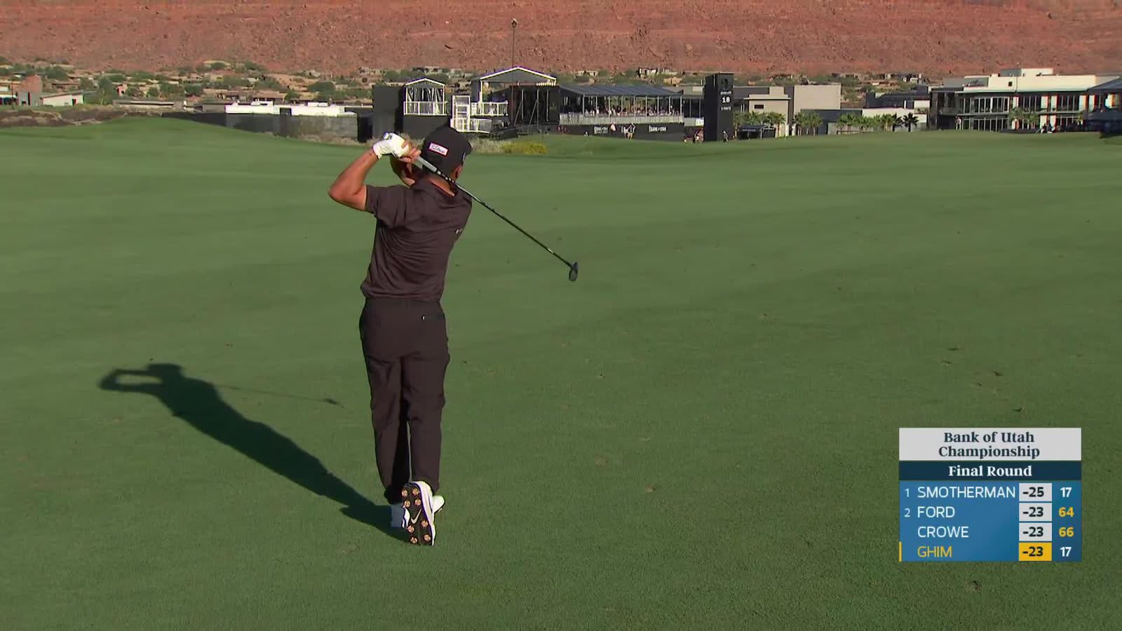 Doug Ghim makes 2-foot birdie putt on No. 18 at Bank of Utah