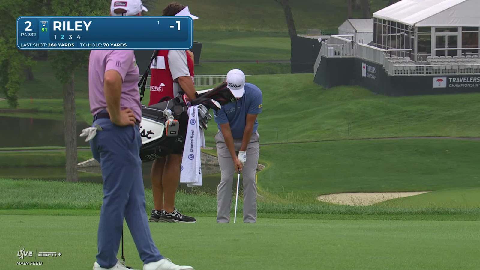 Davis Riley makes birdie on No. 2 at Travelers