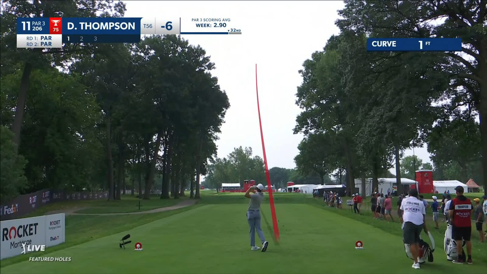 Davis Thompson uses nice tee shot to set up birdie at Rocket Mortgage