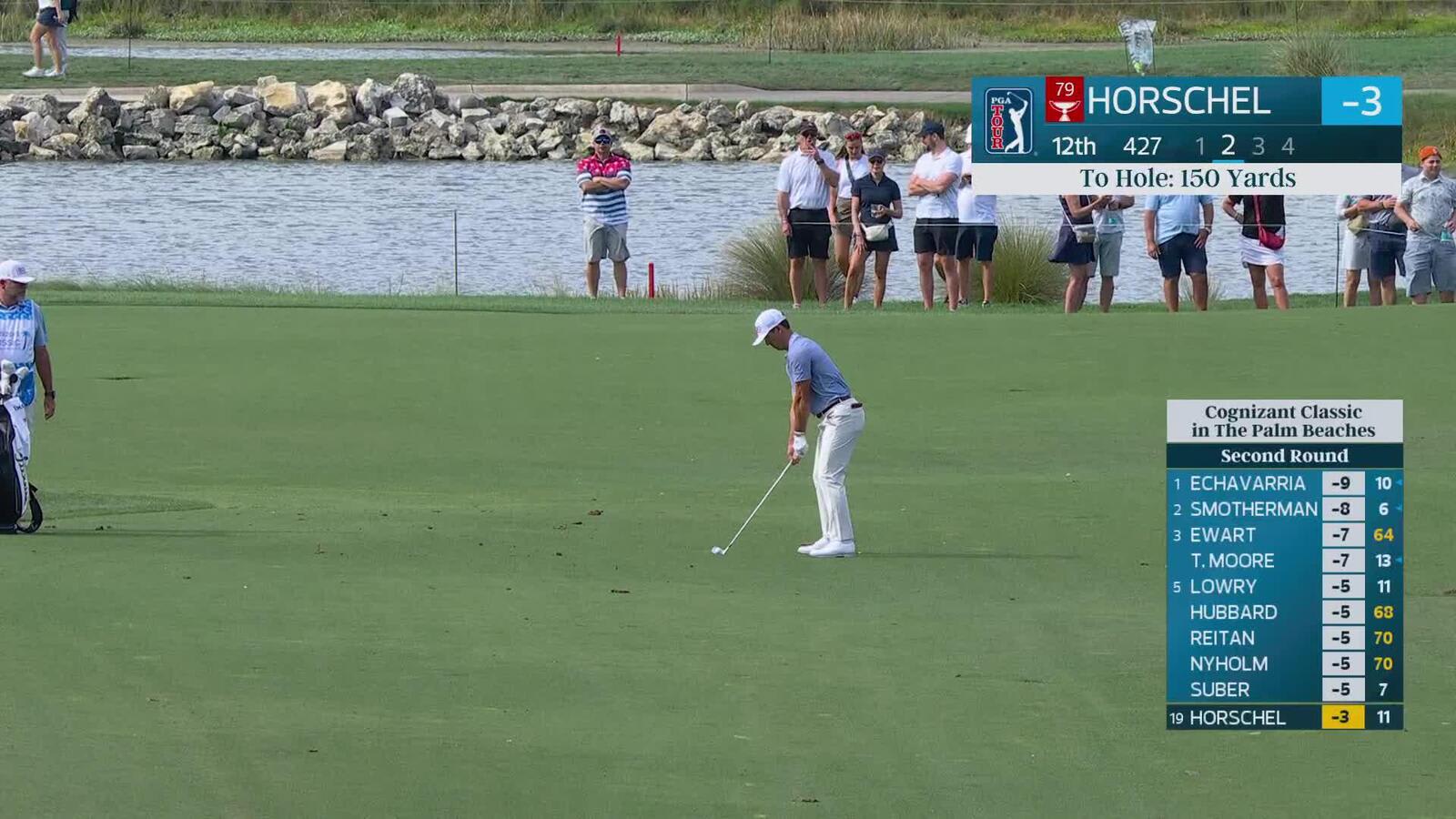 Billy Horschel hits 149-yard approach to 11 feet, sets up birdie on No. 12 at Cognizant Classic