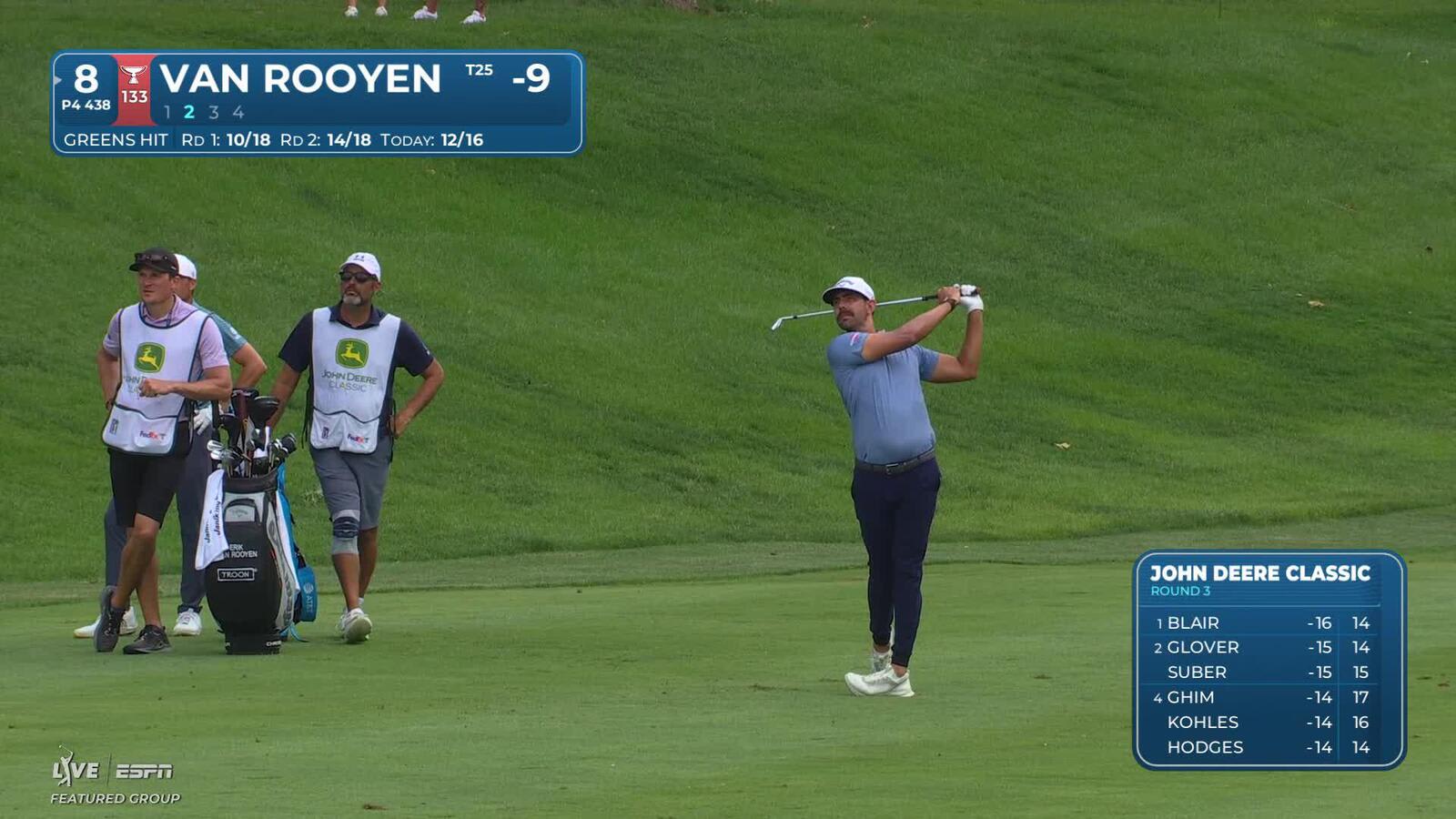 Erik van Rooyen's 142-yard approach sets up birdie on No. 8 at John Deere