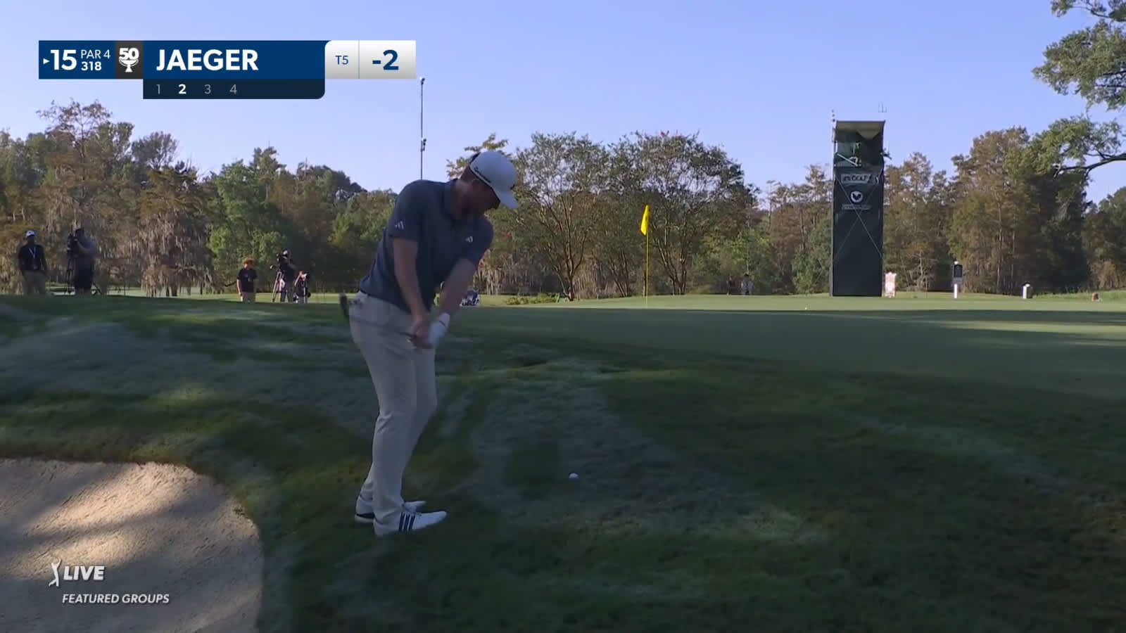 Nick Dunlap's chip shot from tough lie yields birdie at Sanderson Farms