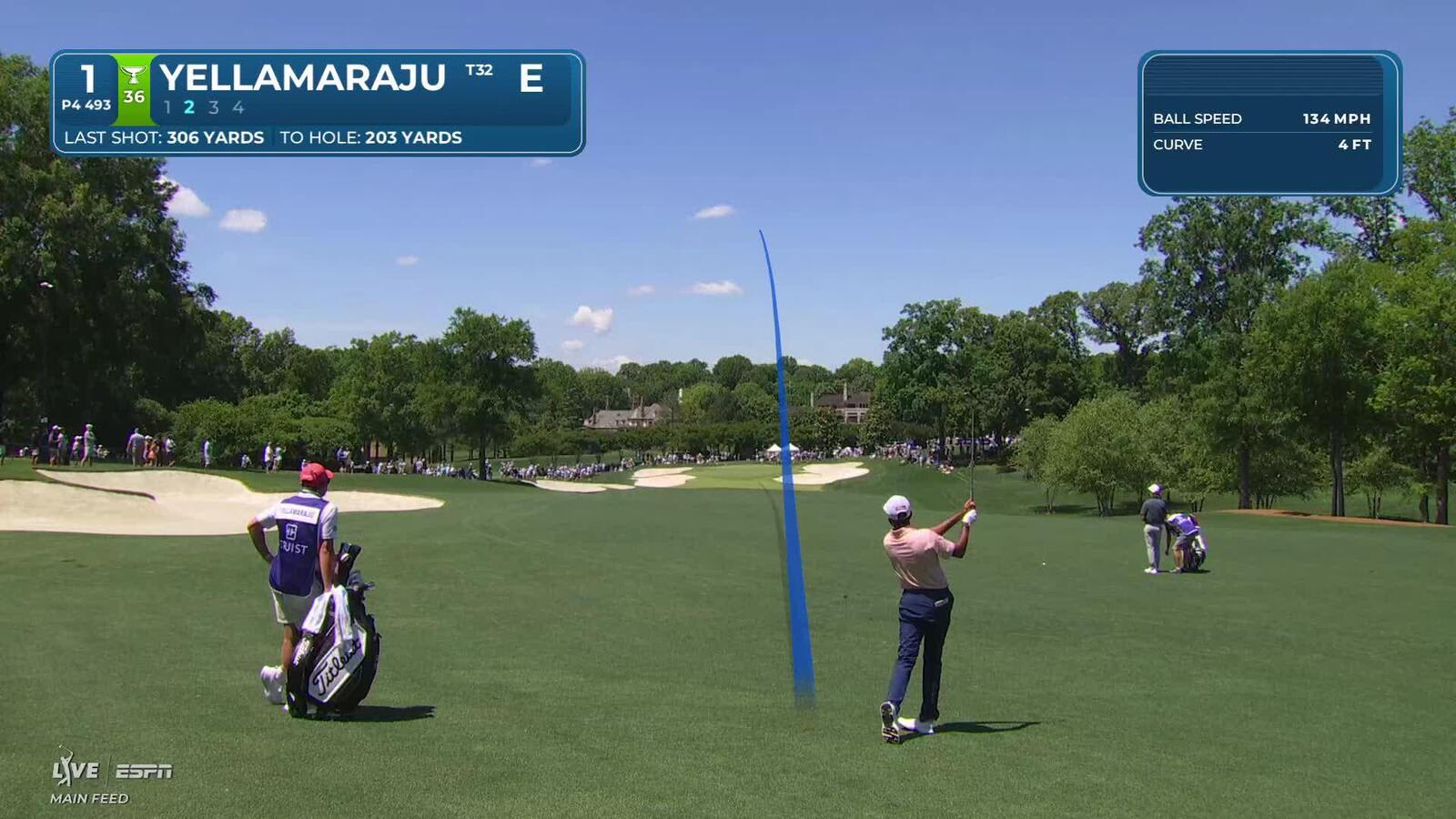 Sudarshan Yellamaraju gets up-and-down from 202 yards for birdie on No. 1 at Truist Championship
