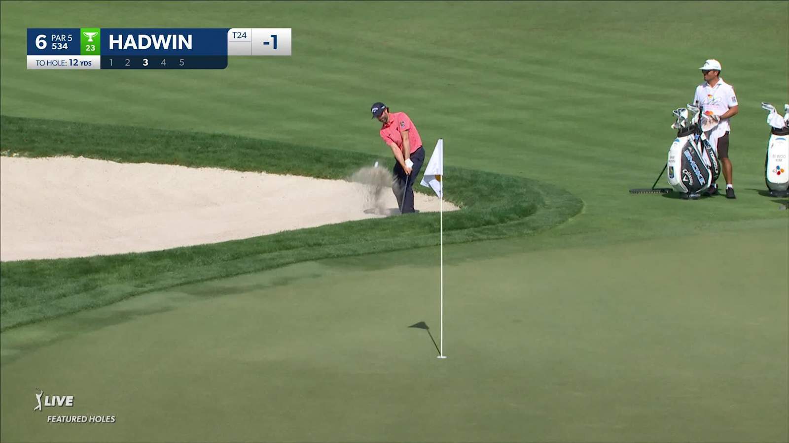 Adam Hadwin connects for birdie on the par-5 6th at Arnold Palmer