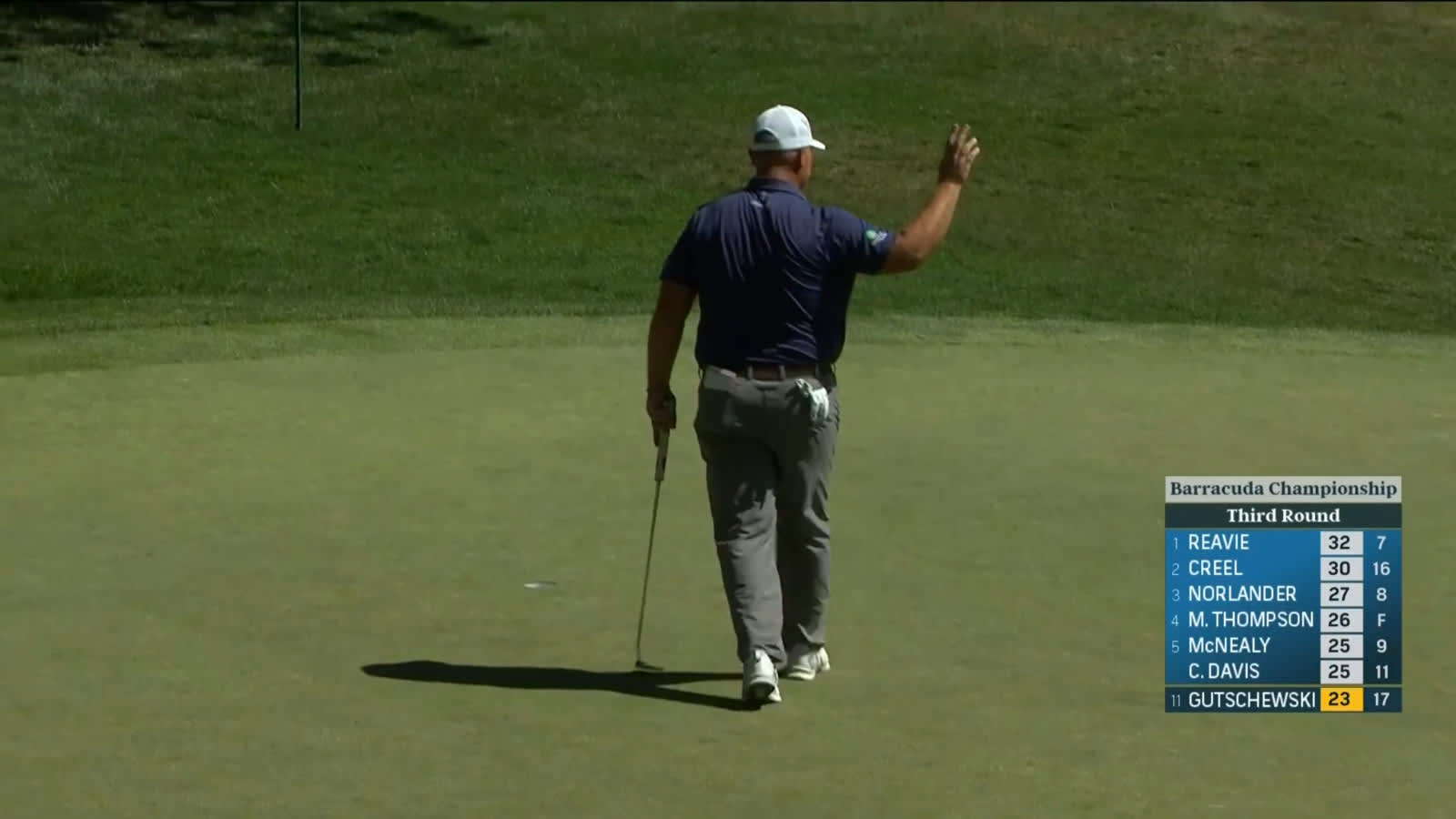 Scott Gutschewski's nice approach leads to birdie on No. 18 at Barracuda