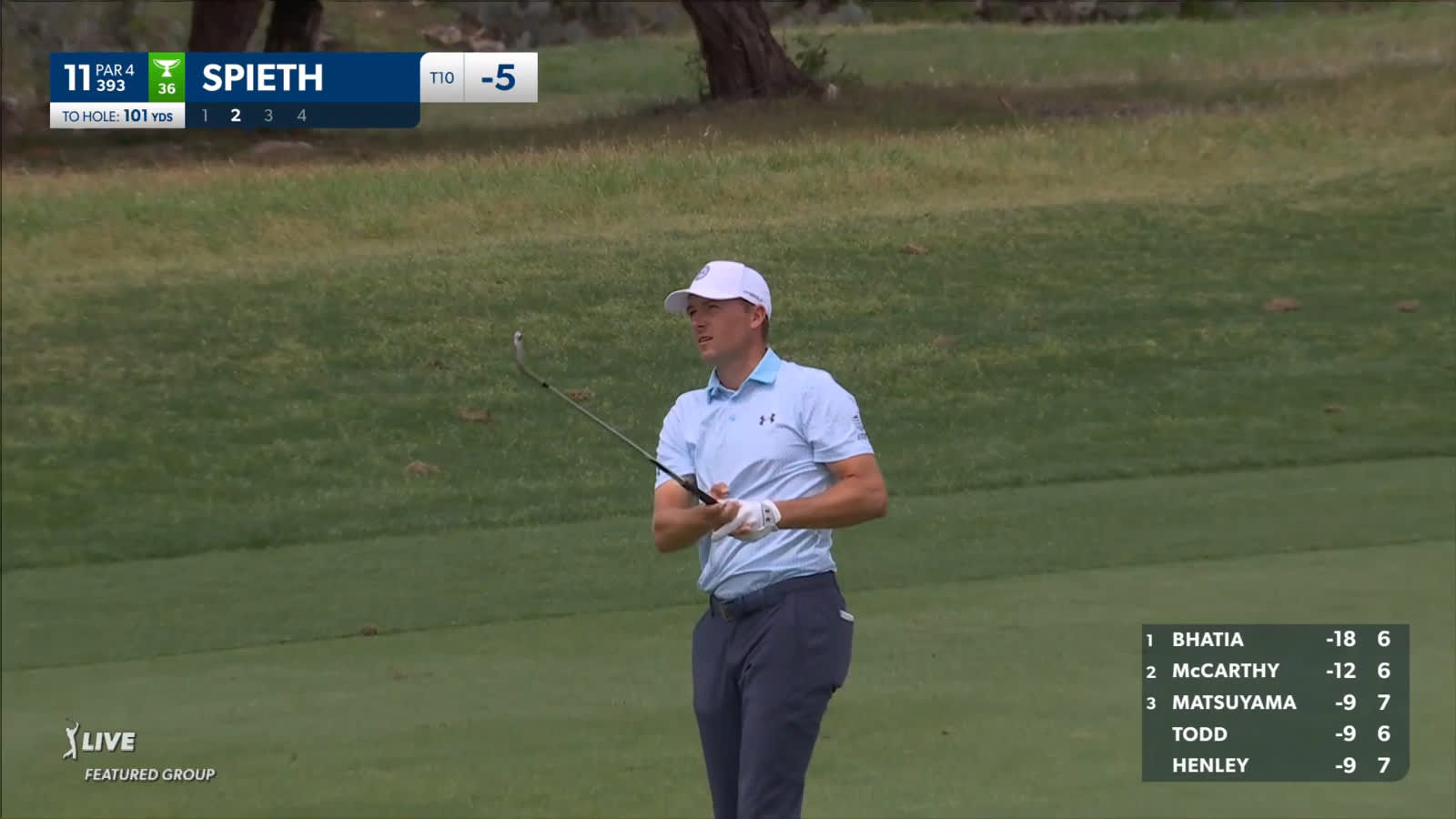 Jordan Spieth nearly holes 101-yard approach shot at Valero