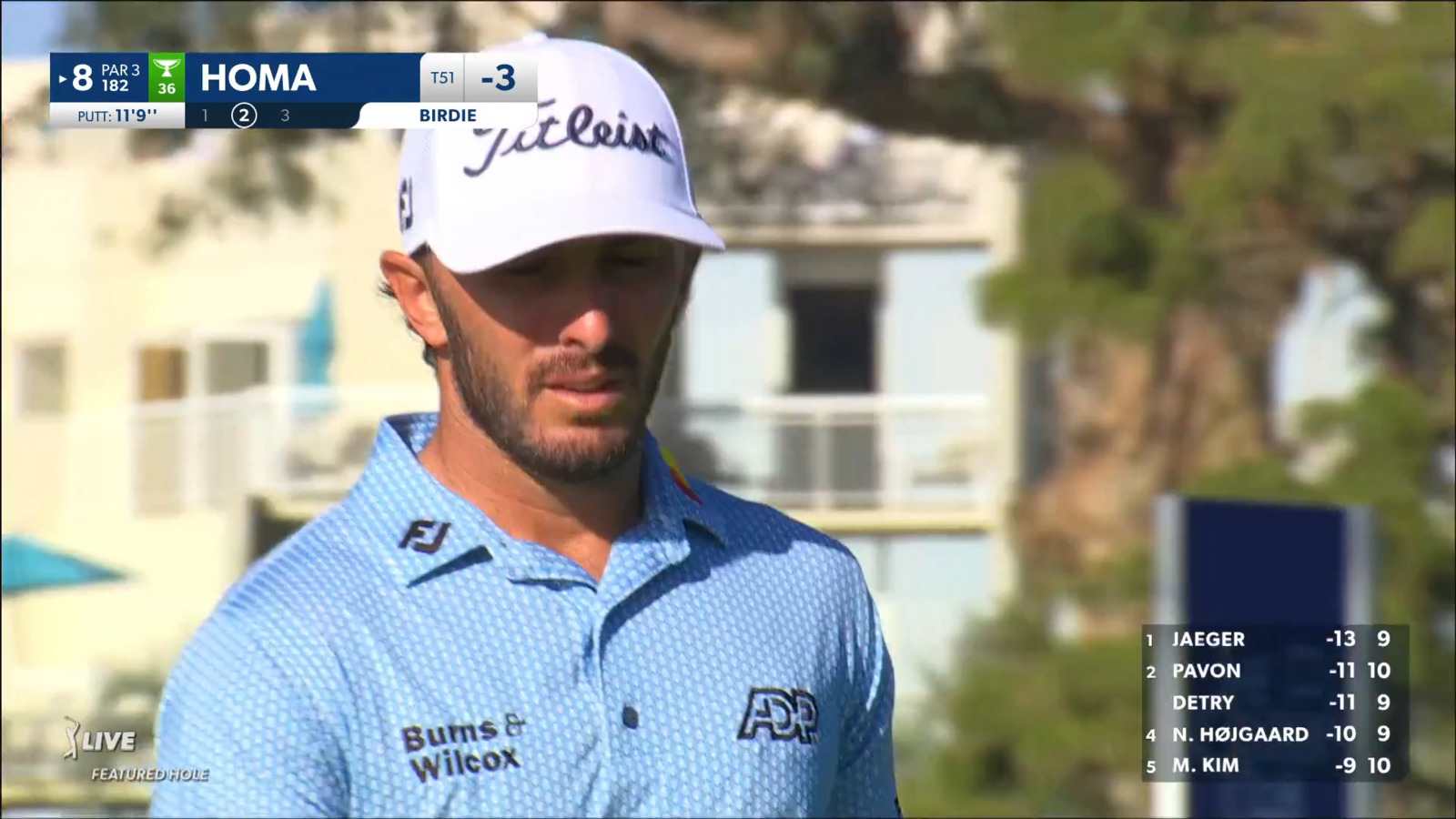 Max Homa's tee shot to 11 feet yields birdie at Farmers