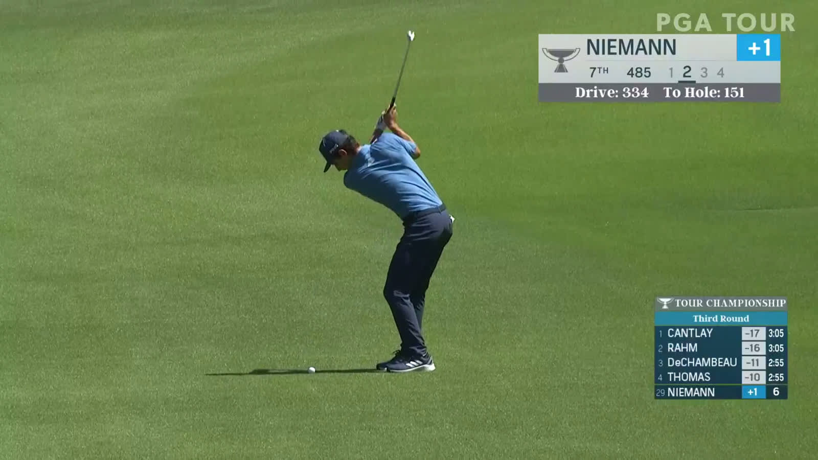 Joaquin Niemann sticks approach to set up birdie at TOUR Championship