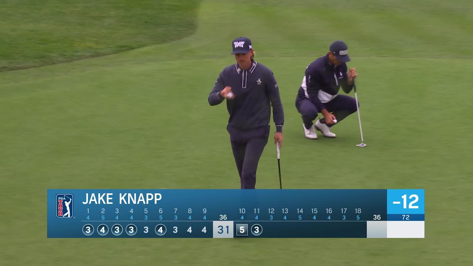 Jake Knapp makes birdie putt at AT&T Pebble Beach
