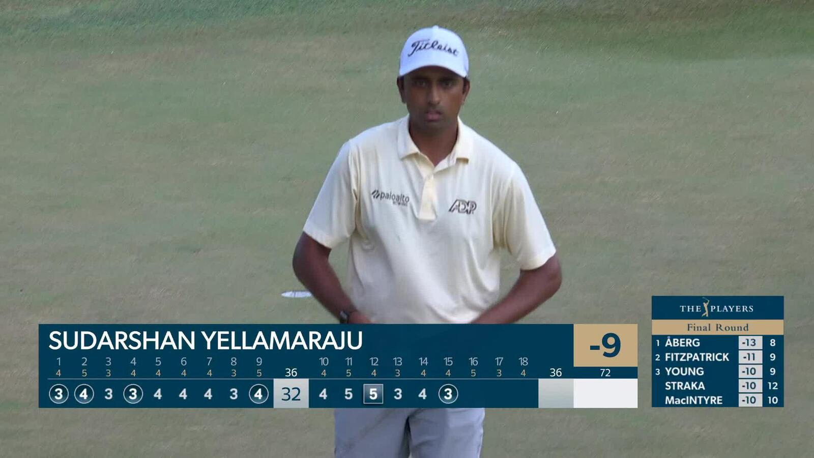 Sudarshan Yellamaraju sinks 17-foot birdie putt on No. 15 at THE PLAYERS