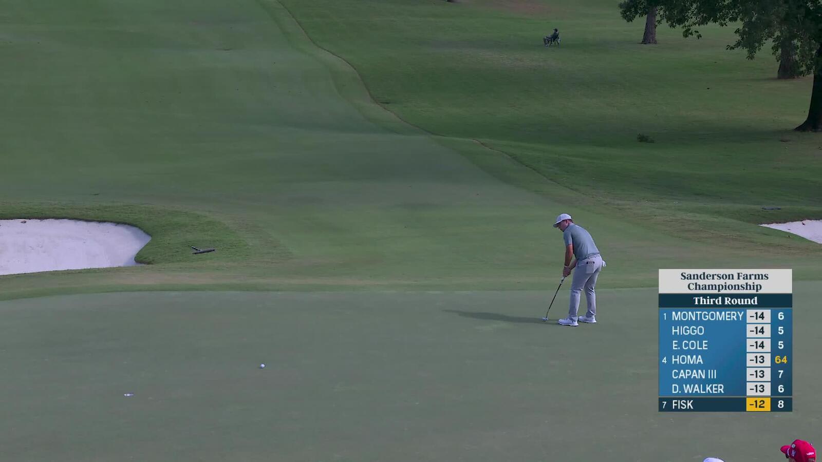 Steven Fisk sinks 23-foot birdie putt on No. 9 at Sanderson Farms