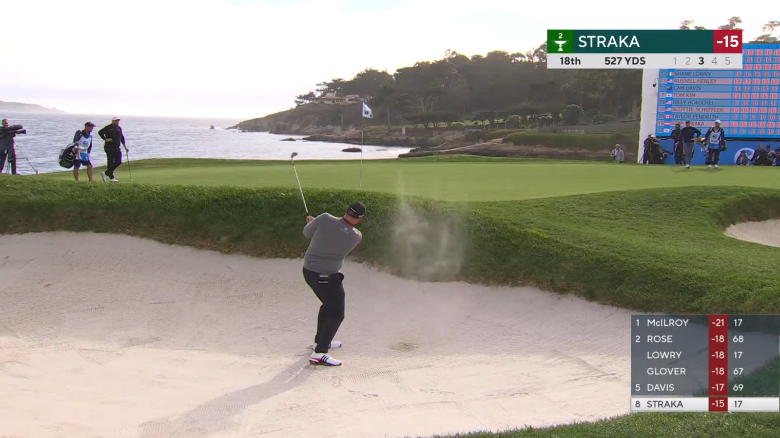 Sepp Straka gets up-and-down from bunker for birdie at AT&T Pebble Beach