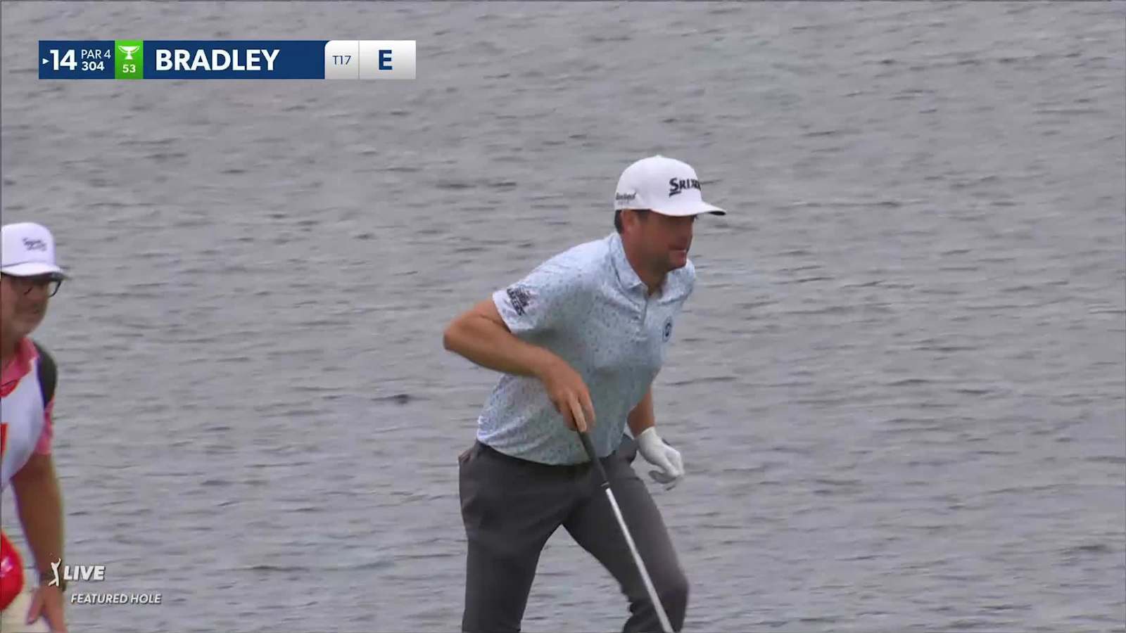 Keegan Bradley holes out for birdie at Wells Fargo