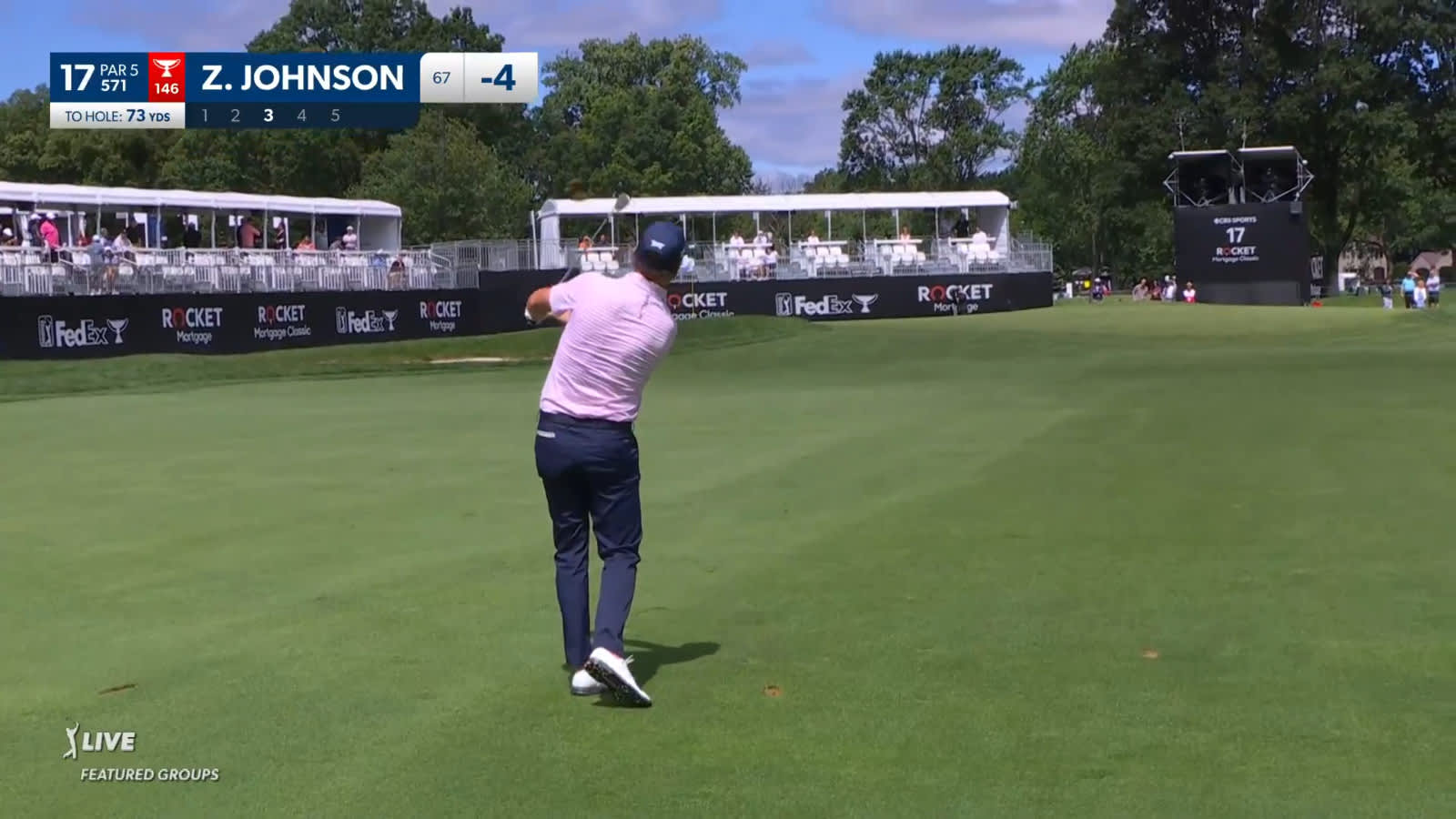 Zach Johnson sticks wedge tight to set up birdie at Rocket Mortgage