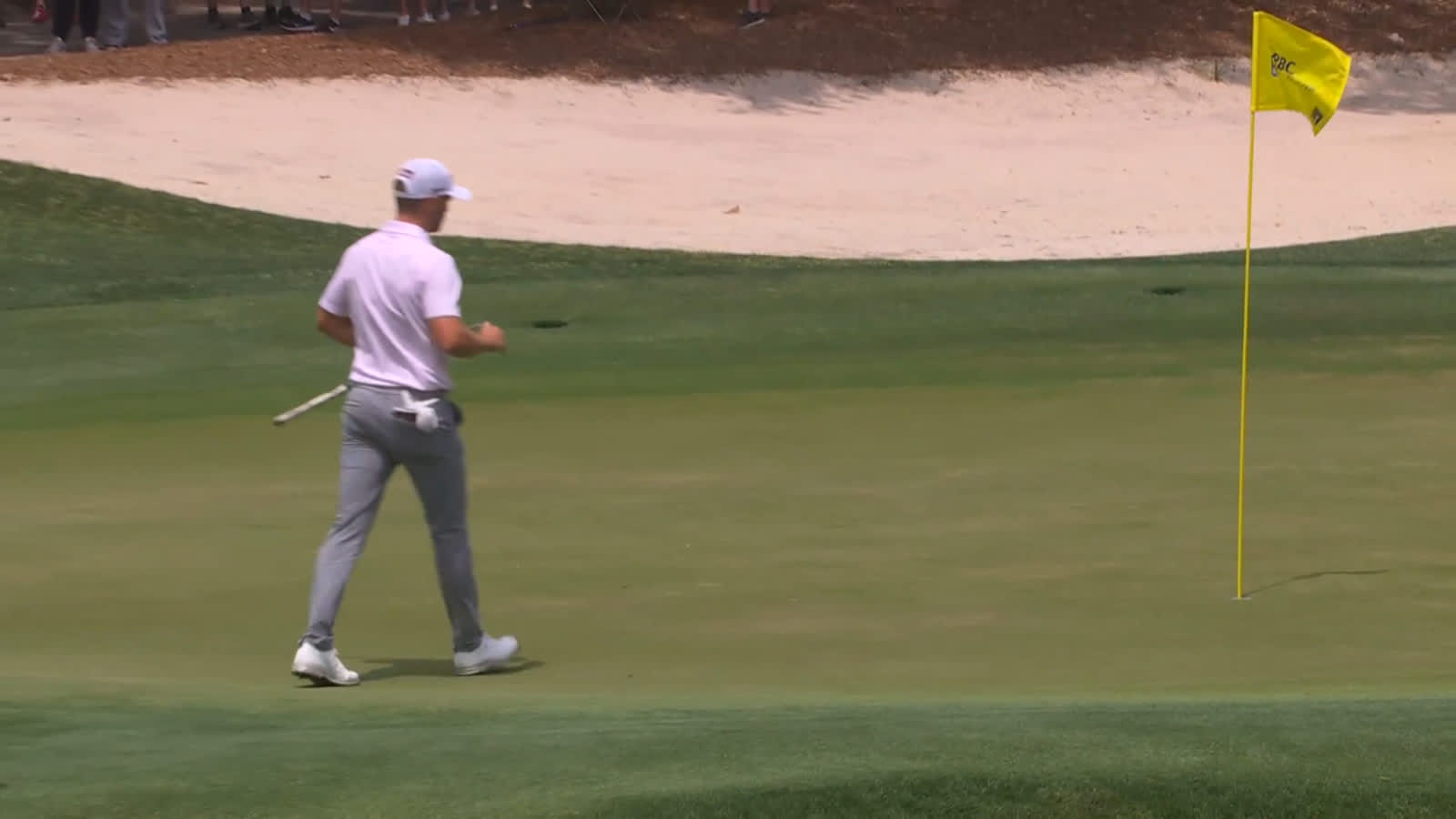 Wyndham Clark holes out for eagle on No. 2 at RBC Heritage