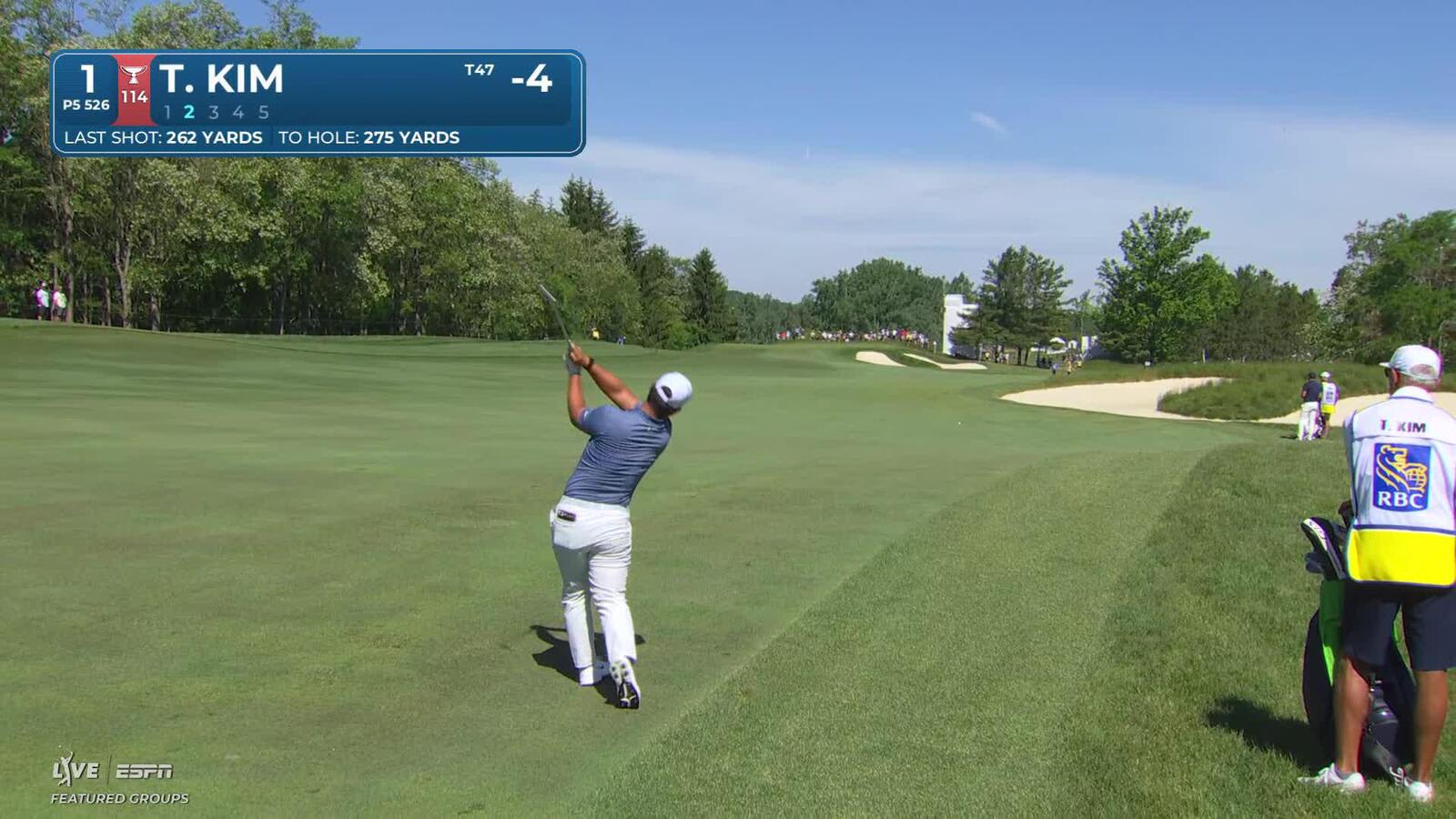Tom Kim's 89-yard approach sets up birdie on No. 1 at RBC Canadian