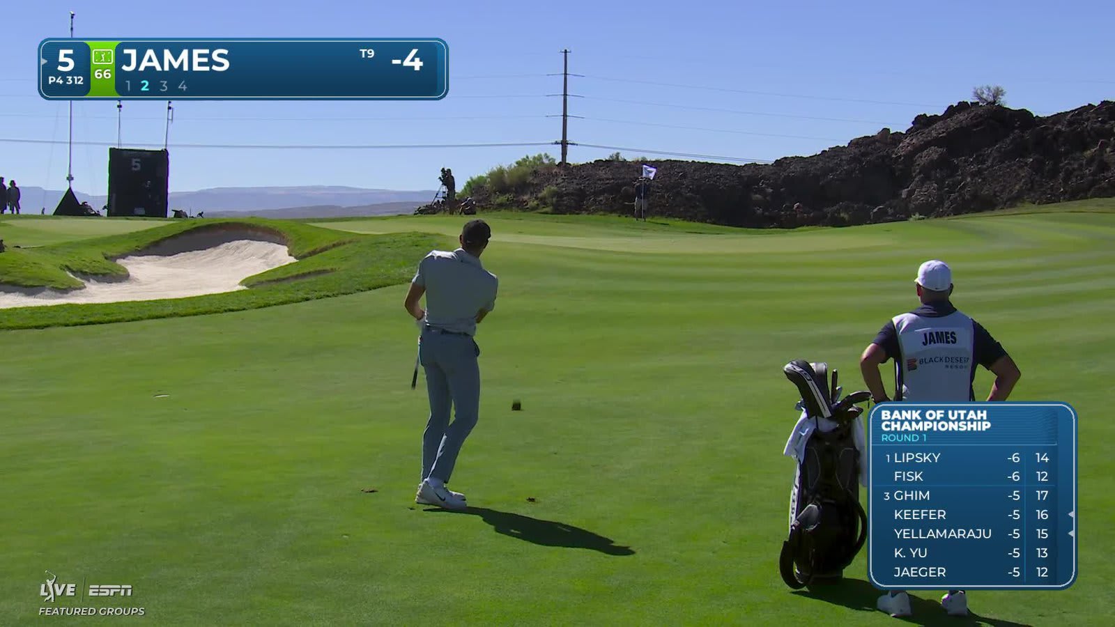 Ben James holes 44-yard approach for birdie on No. 5 at Bank of Utah