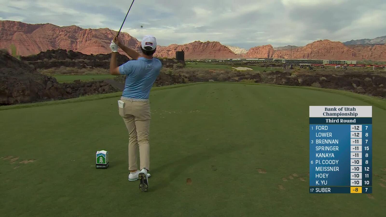 Jackson Suber hits 134-yard tee shot to 3 feet, nearly aces No. 8 at Bank of Utah