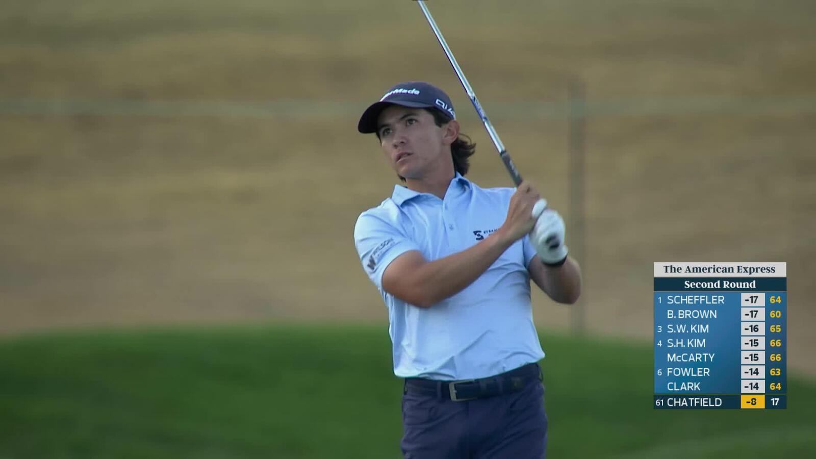 Davis Chatfield buries 23-foot birdie putt on No. 18 at The American Express